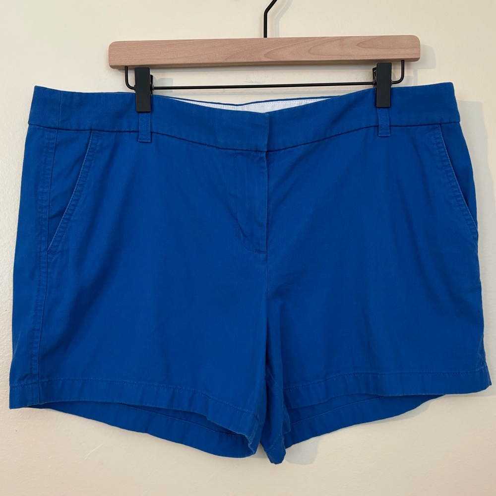 J. Crew Factory Blue Chino Shorts, Size 14